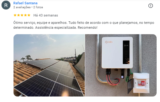 Avaliação cliente 1