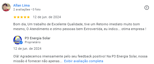 Avaliação cliente 3