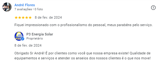 Avaliação cliente 5
