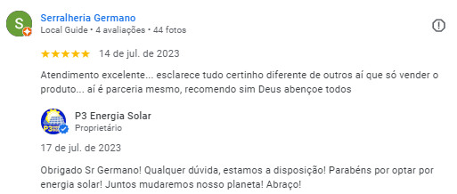 Avaliação cliente 7